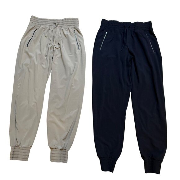 Athleta Camden Joggers Black Beige Size 0 Lot of 2 - Picture 2 of 7